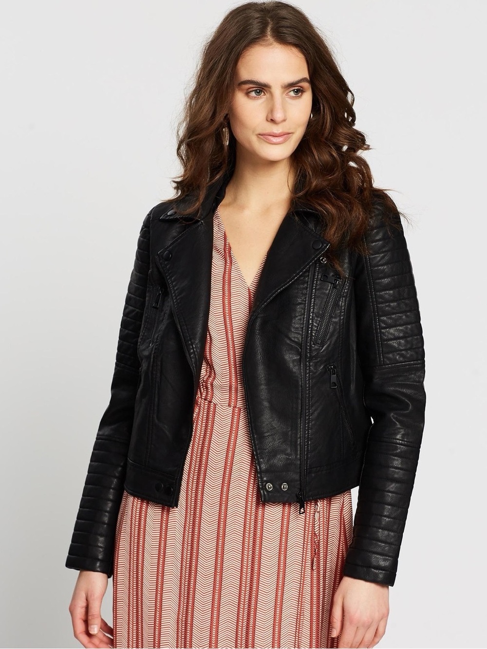NWOT Vera Moda Black Moto Leather Jacket - Women’s size XL